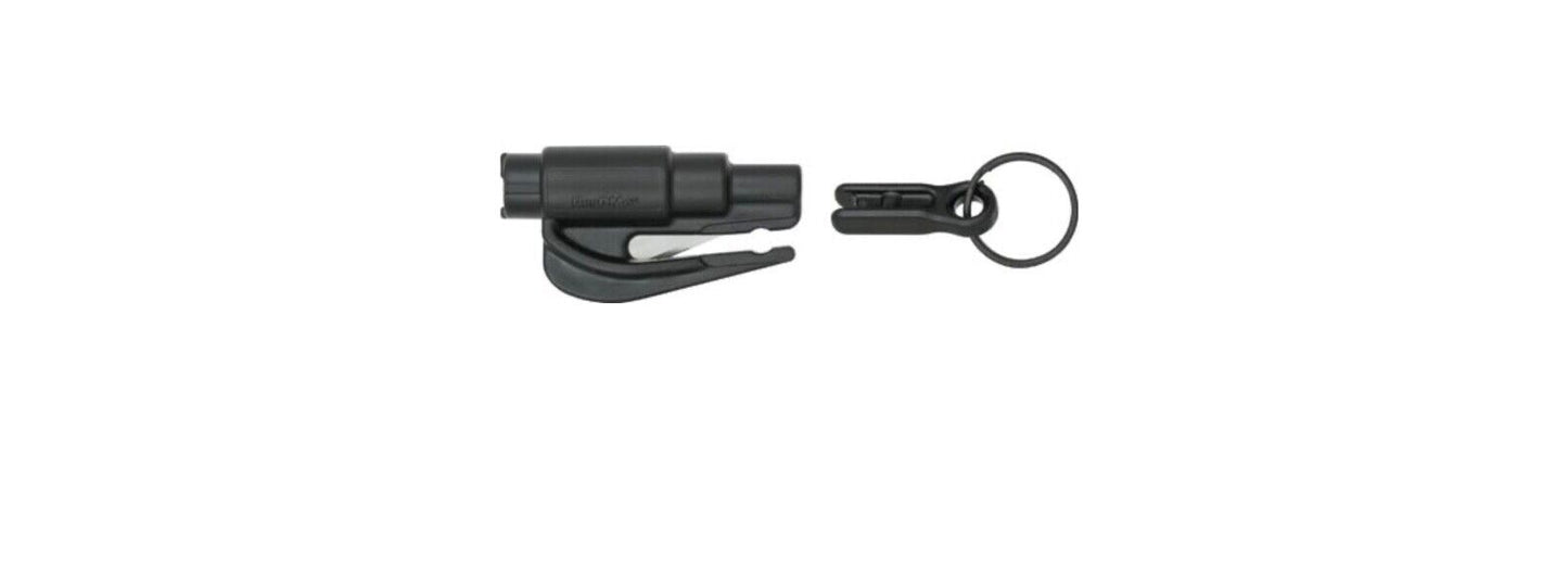 ResQme Keychain Rescue Tool Cuts Through Jammed Safety Belts Breaks Car Windows