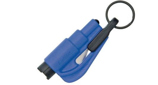 ResQme Keychain Rescue Tool Cuts Through Jammed Safety Belts Breaks Car Windows
