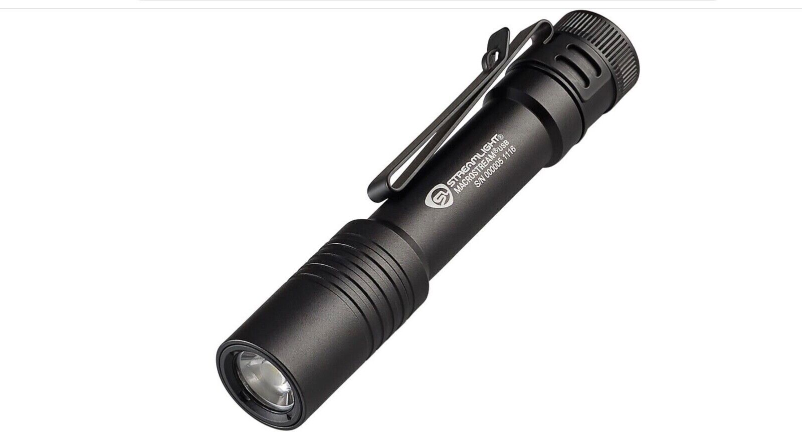 Streamlight MacroStream USB Flashlight LED with Rechargeable Battery - Black