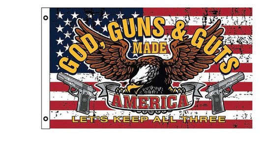 God, Guns, & Guts Flag 3’x5’